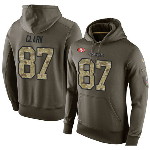NFL Nike San Francisco 49ers #87 Dwight Clark Green Salute To Service Men's Pullover Hoodie